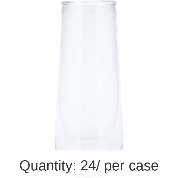 24/Case Bulk Clear 9 oz Plastic Stemless Champagne Flutes