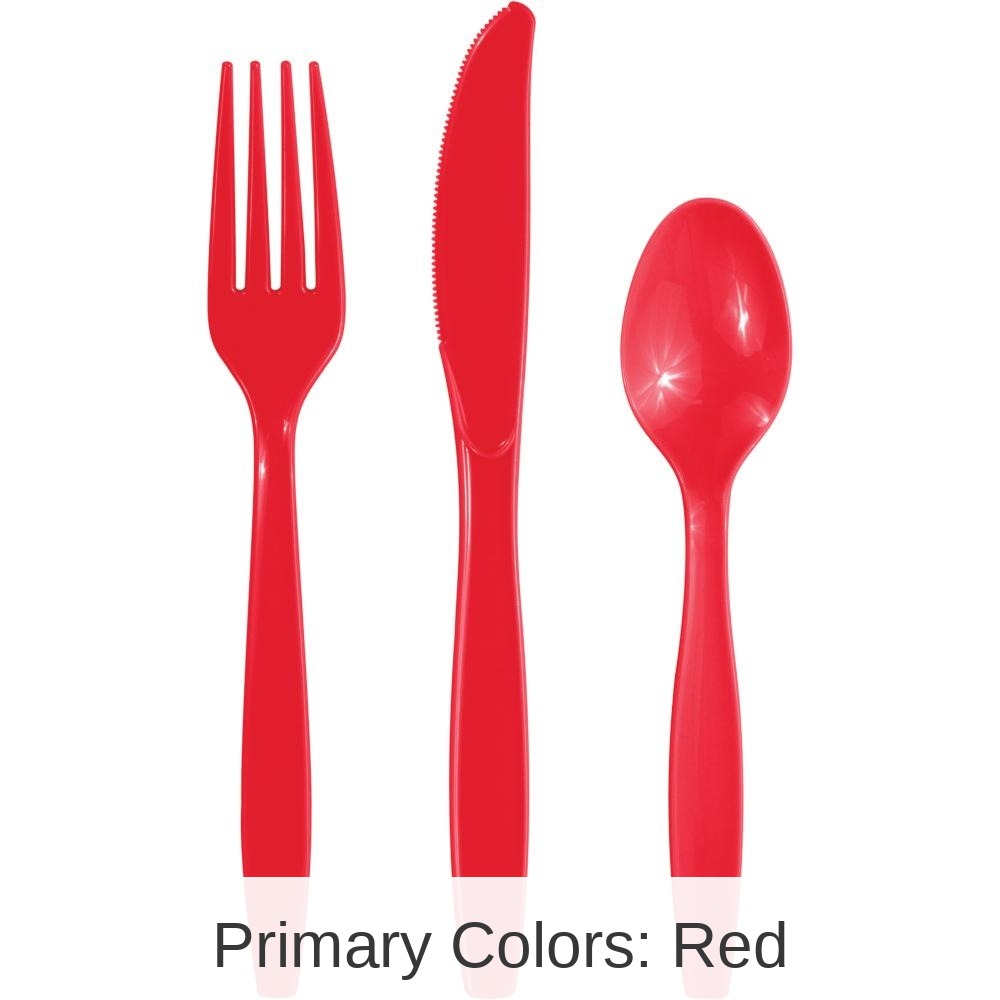 288/Case Bulk Classic Red Assorted Cutlery