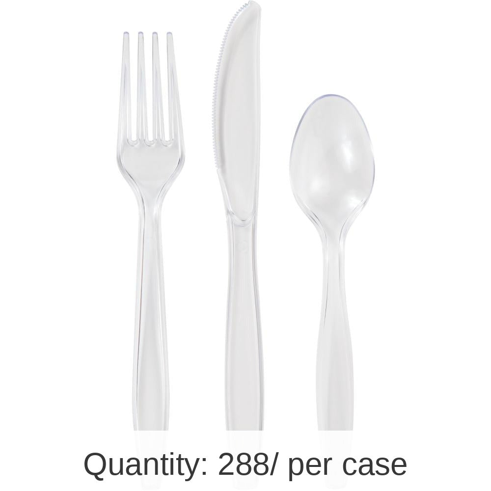 288/Case Bulk Clear Assorted Cutlery