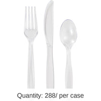288/Case Bulk Clear Assorted Cutlery