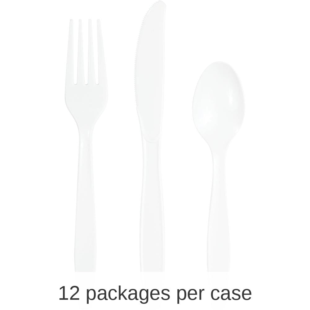 288/Case Bulk White Assorted Cutlery