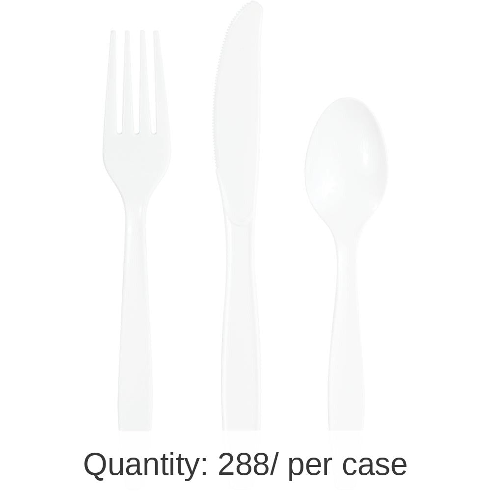 288/Case Bulk White Assorted Cutlery