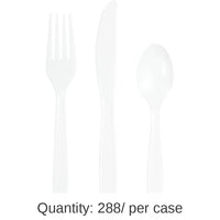 288/Case Bulk White Assorted Cutlery