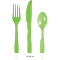 288/Case Bulk Fresh Green Assorted Cutlery