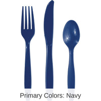 288/Case Bulk Navy Assorted Cutlery