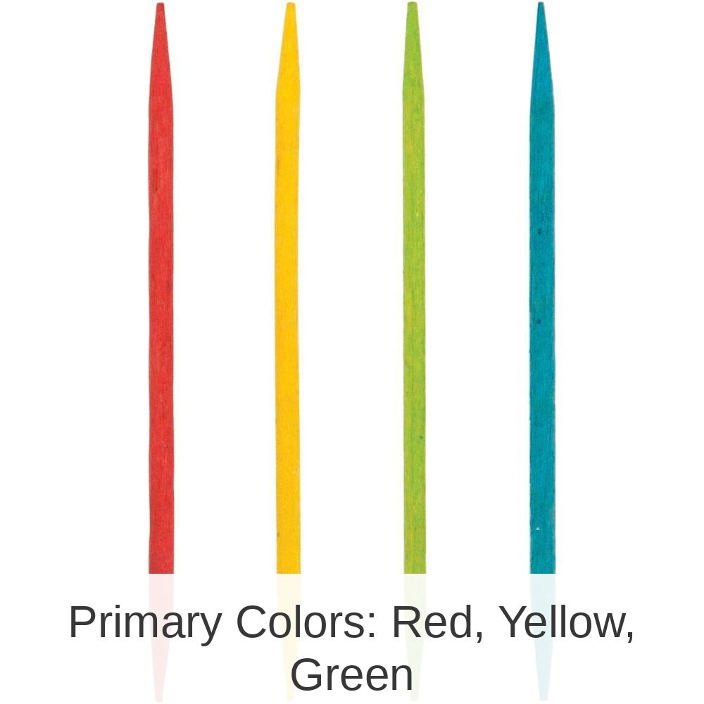 2400/Case Bulk Assorted Color Wooden Toothpicks