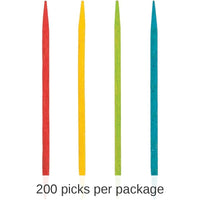 2400/Case Bulk Assorted Color Wooden Toothpicks
