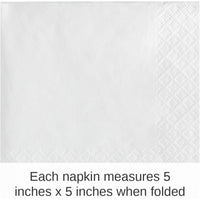 480/Case Bulk White 2Ply Beverage Napkin