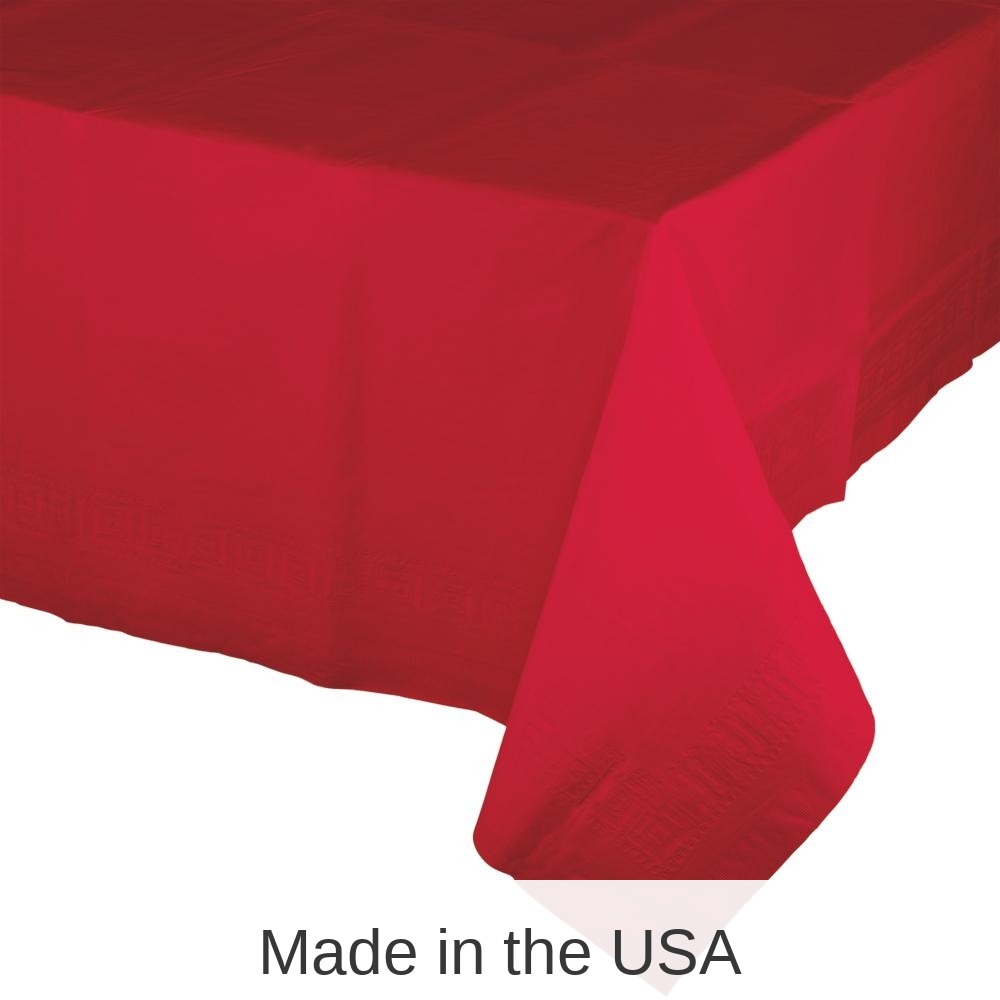 6/Case Bulk Classic Red Tablecover, 54X108" Paper/Poly