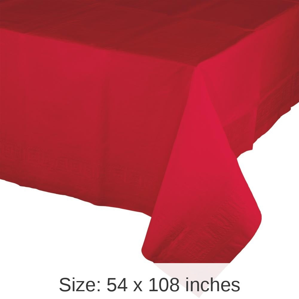 6/Case Bulk Classic Red Tablecover, 54X108" Paper/Poly