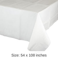 6/Case Bulk White Tablecover, 54X108