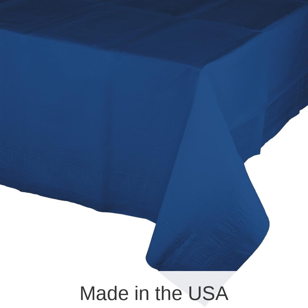 6/Case Bulk Navy Tablecover, 54X108" Paper/Poly