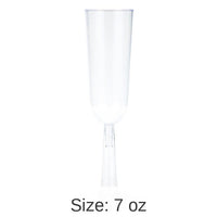 48/Case Bulk Clear 7 oz Plastic Champagne Flutes