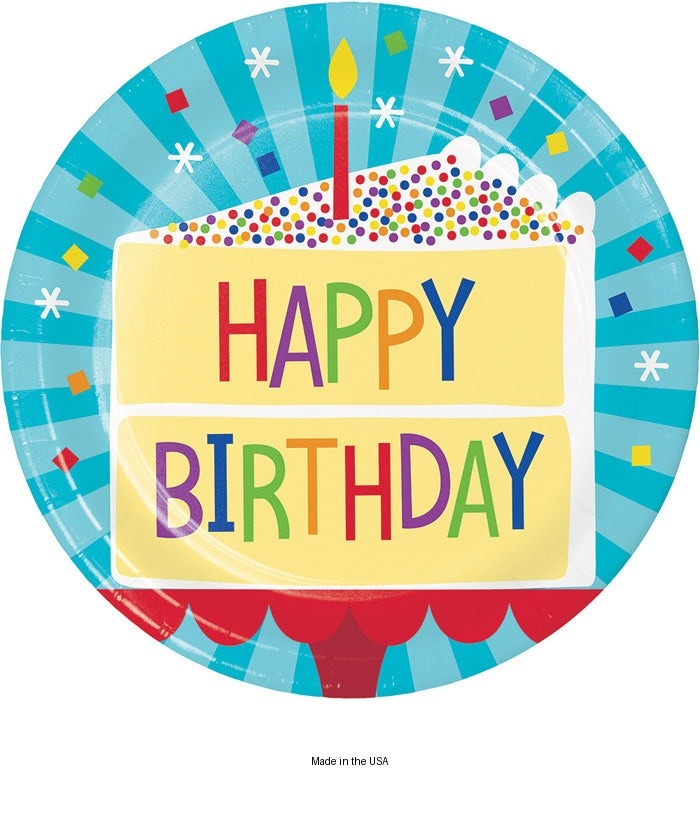 96/Case Bulk Cake Birthday Dessert Plates