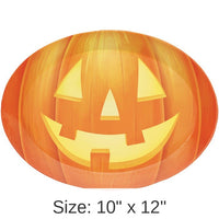 12/Case Bulk Pumpkin Halloween Oval Plastic Trays