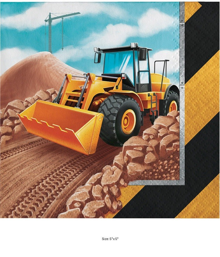 192/Case Bulk Big Dig Construction Beverage Napkins