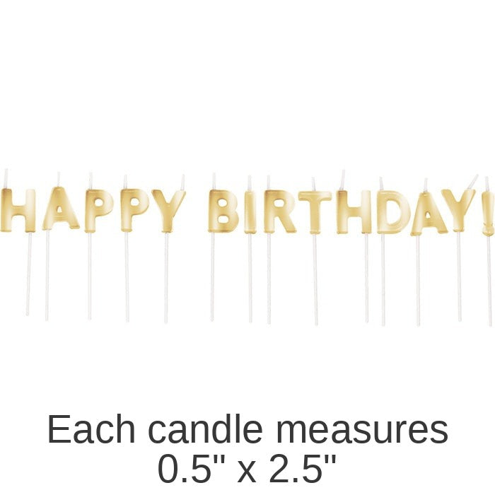 168/Case Bulk Gold Happy Birthday Candles