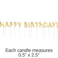 168/Case Bulk Gold Happy Birthday Candles