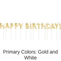 168/Case Bulk Gold Happy Birthday Candles