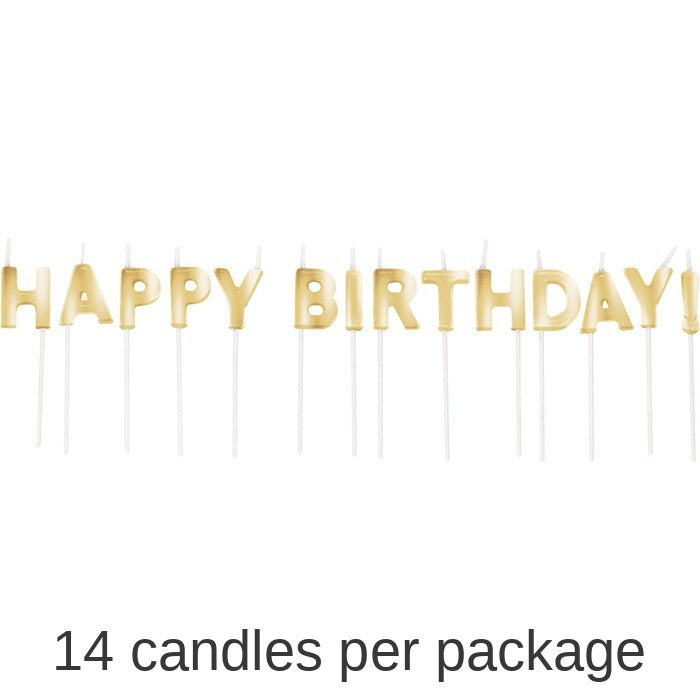 168/Case Bulk Gold Happy Birthday Candles