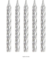 288/Case Bulk Silver Birthday Candles