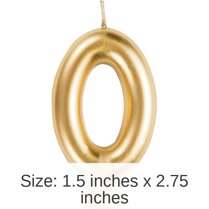 12/Case Bulk Gold Number 0 Candles