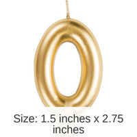 12/Case Bulk Gold Number 0 Candles