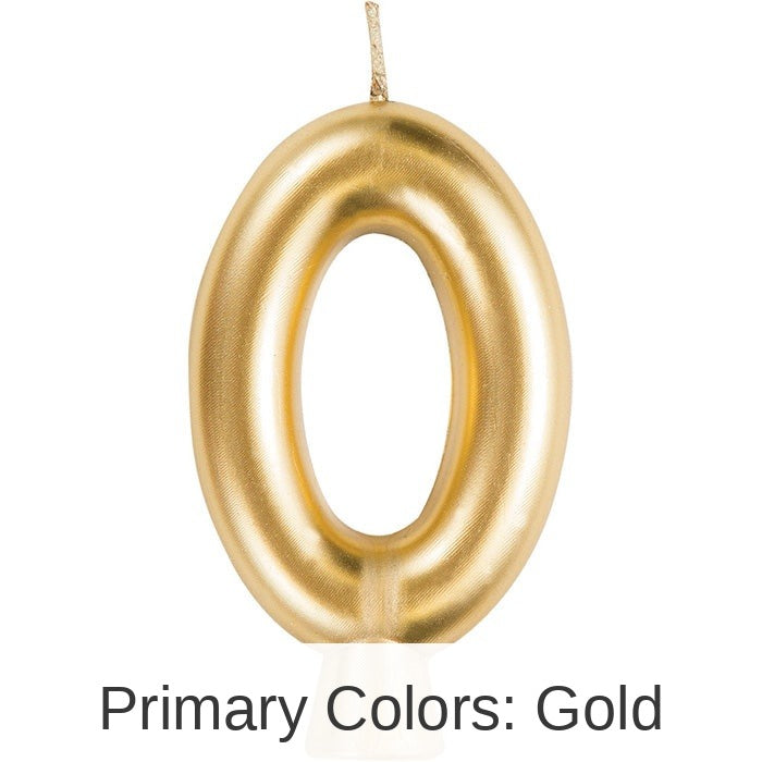 12/Case Bulk Gold Number 0 Candles