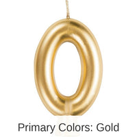 12/Case Bulk Gold Number 0 Candles
