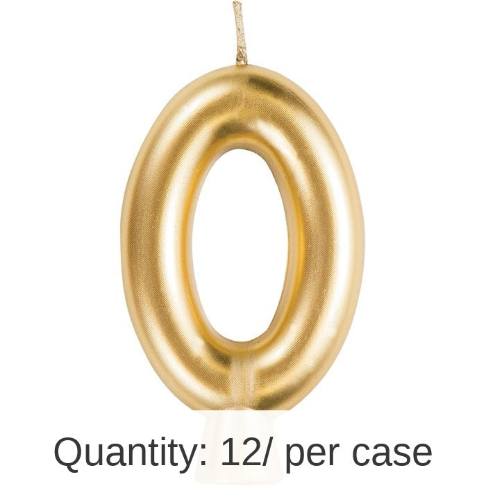 12/Case Bulk Gold Number 0 Candles