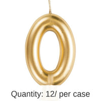 12/Case Bulk Gold Number 0 Candles