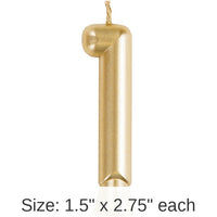 12/Case Bulk Gold Number 1 Candles