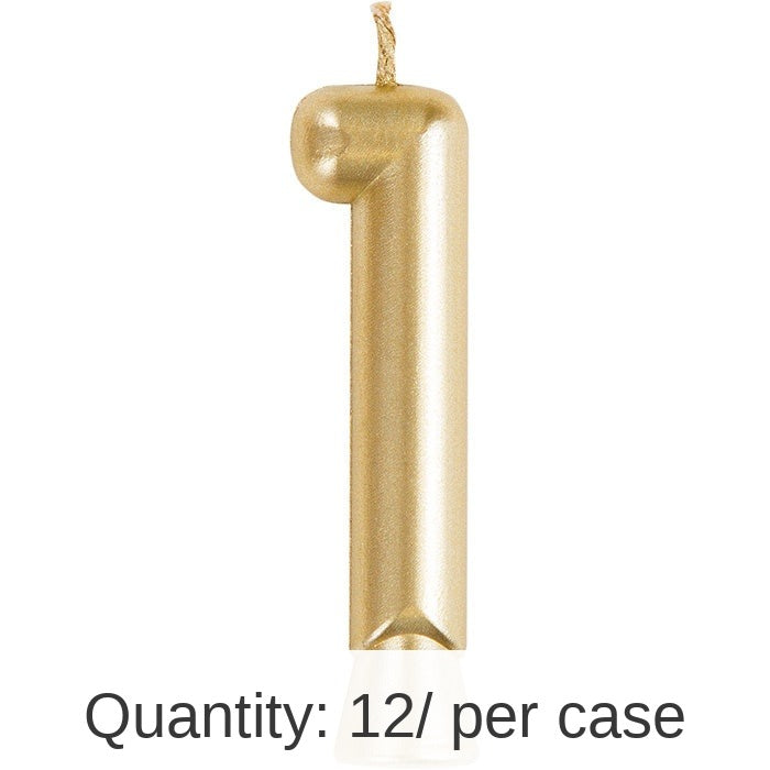 12/Case Bulk Gold Number 1 Candles