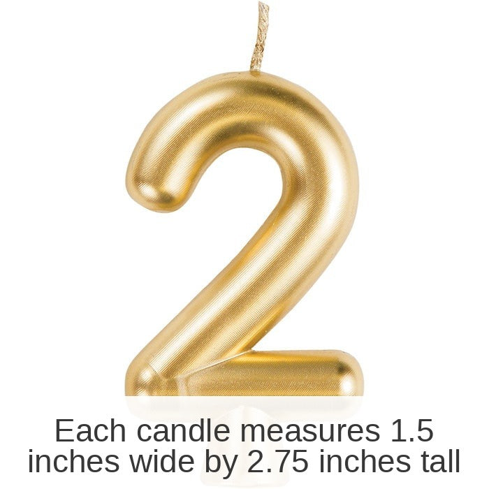 12/Case Bulk Gold Number 2 Candles