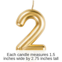 12/Case Bulk Gold Number 2 Candles