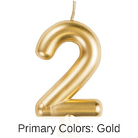 12/Case Bulk Gold Number 2 Candles