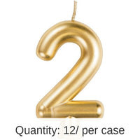 12/Case Bulk Gold Number 2 Candles