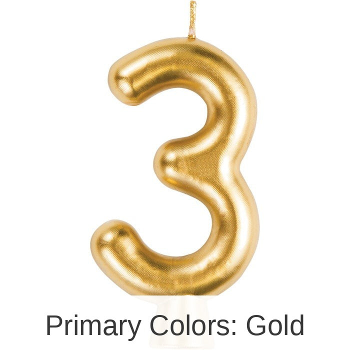 12/Case Bulk Gold Number 3 Candles