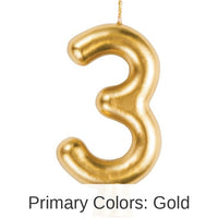 12/Case Bulk Gold Number 3 Candles