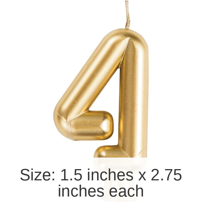 12/Case Bulk Gold Number 4 Candles