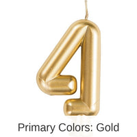 12/Case Bulk Gold Number 4 Candles