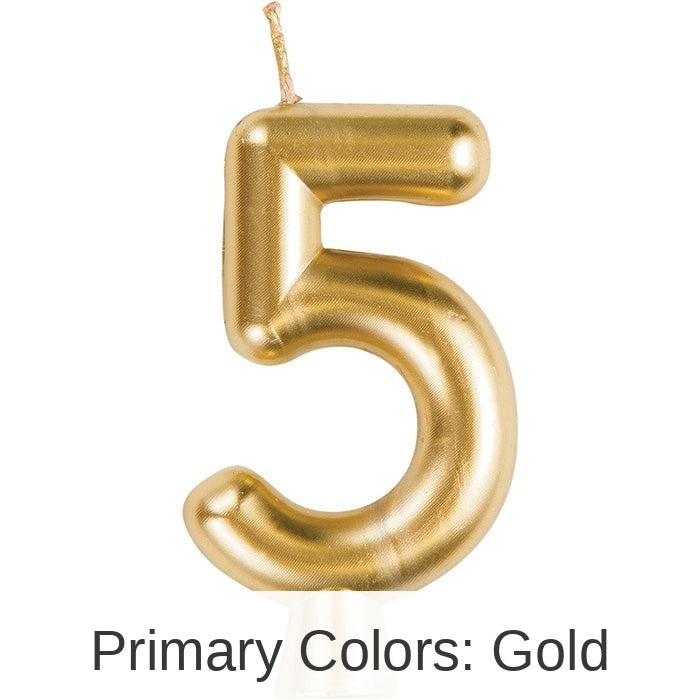 12/Case Bulk Gold Number 5 Candles