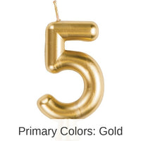 12/Case Bulk Gold Number 5 Candles