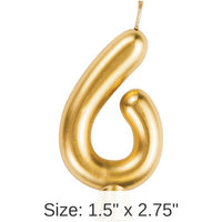 12/Case Bulk Gold Number 6 Candles
