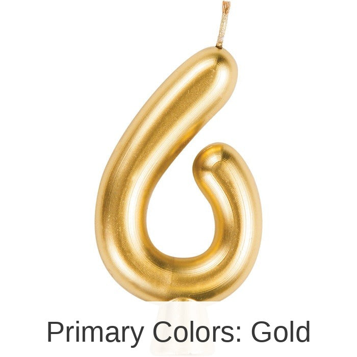12/Case Bulk Gold Number 6 Candles