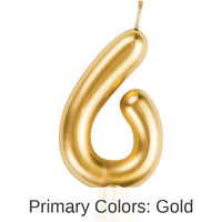 12/Case Bulk Gold Number 6 Candles