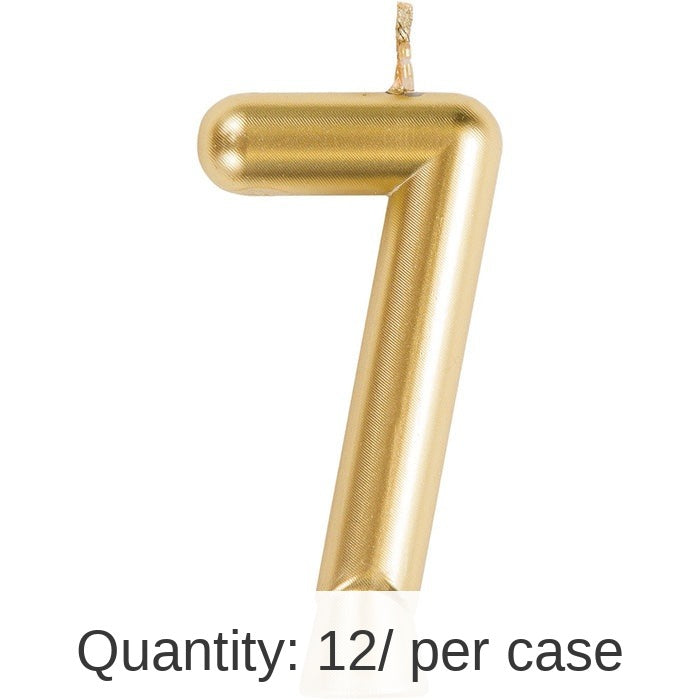 12/Case Bulk Gold Number 7 Candles