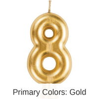 12/Case Bulk Gold Number 8 Candles