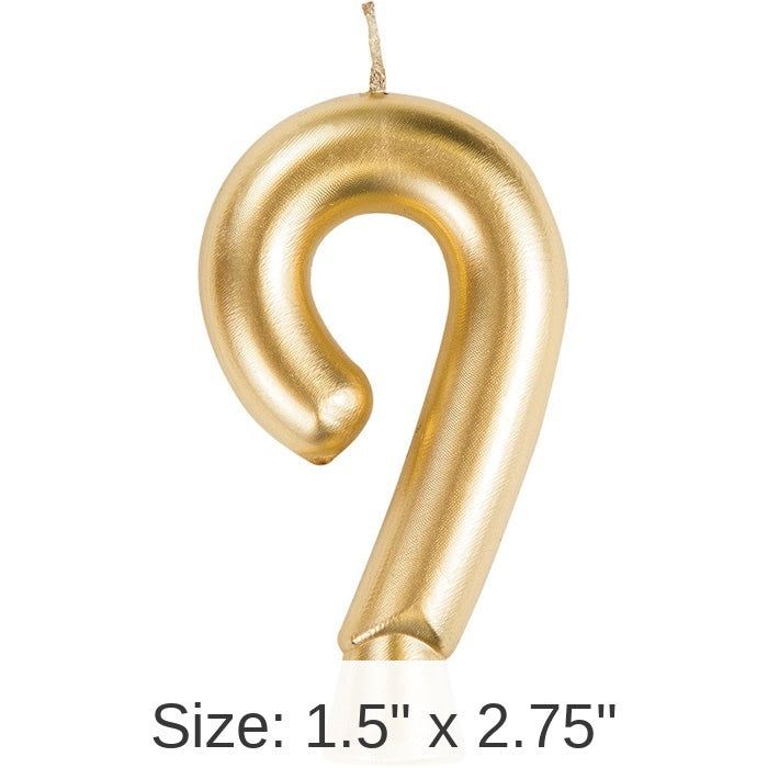 12/Case Bulk Gold Number 9 Candles
