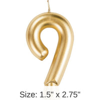 12/Case Bulk Gold Number 9 Candles